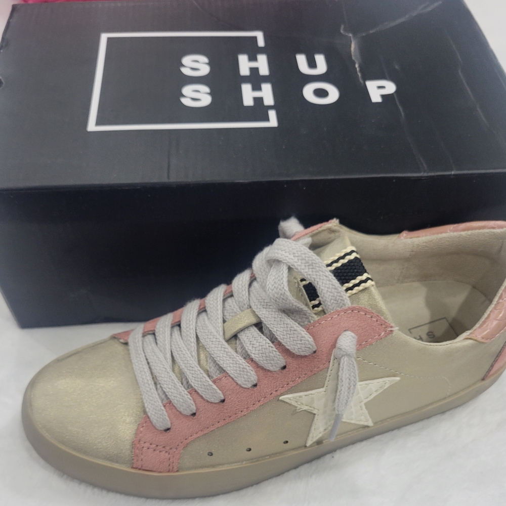 ShuShop Women's Sneakers in Pink and Cream